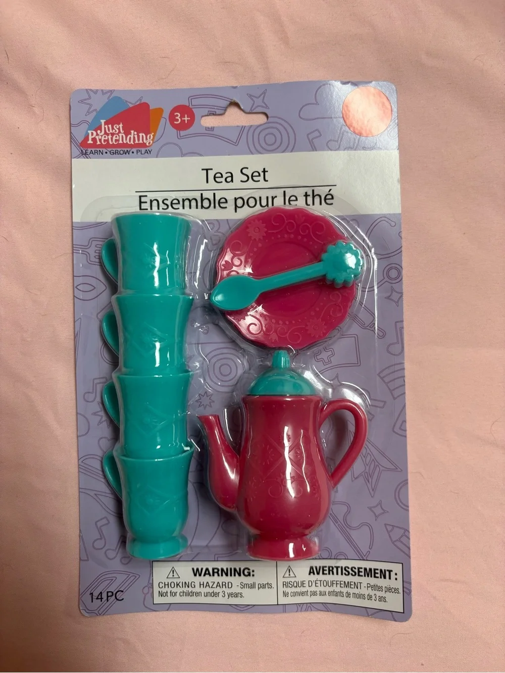 Lot of 4 Just Pretending 14 Piece Kids Tea Set Pretend Play Toy Sealed